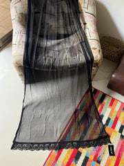 Deck Up Chiffon Dupatta - Black - D#8