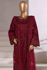 Sada Bahar Stitched 3 Piece Luxury Viscose Winter Vol-01 Collection'2025-LEV-251-Maroon