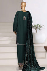 Sada Bahar Stitched 3 Piece Luxury Dhanak With Palachi Shawl Collection'2025-MEP-251-Green