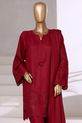 Vybe By Sada Bahar Sititched Co-Ords With Dhanak Shawl Collection'2025-MED-252-Maroon
