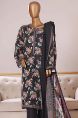 Bin Saeed Stitched 3 Piece Exclusive Printed Khaddar Vol-09 Collection'2025-WK-2522-Black