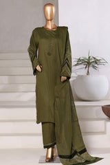 Sada Bahar Sitched 3 Piece Premium Cross Texture With Velvet Collection'2025-PWV-252-Mehndi