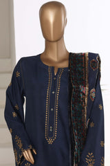 Sada Bahar Stitched 3 Piece Luxury Viscose With Palachi Shawl Collection'2025-MEV-253-Blue