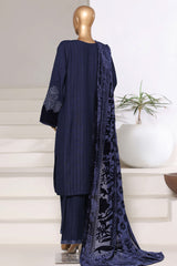 Sada Bahar Stitched 3 Piece Luxury Dhanak With Palachi Shawl Collection'2025-MEP-253-Blue