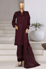 Sada Bahar Sitched 3 Piece Premium Cross Texture With Velvet Collection'2025-PWV-253-Falsa