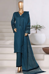 Sada Bahar Sitched 3 Piece Premium Cross Texture With Velvet Collection'2025-PWV-254-Sea Green