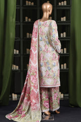 Hz Stitched 3 Piece Digital Printed Khaddar Vol-03 Collection'2025-KPT-2571-Peach