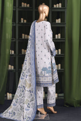 Hz Stitched 3 Piece Digital Printed Khaddar Vol-03 Collection'2025-KPT-2575-White