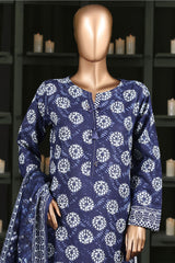 Hz Stitched 3 Piece Digital Printed Khaddar Vol-03 Collection'2025-KPT-2581-Blue