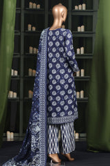 Hz Stitched 3 Piece Digital Printed Khaddar Vol-03 Collection'2025-KPT-2581-Blue