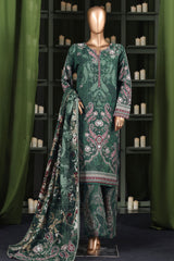 Hz Stitched 3 Piece Digital Printed Khaddar Vol-03 Collection'2025-KPT-2582-Green
