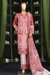 Hz Stitched 3 Piece Digital Printed Khaddar Vol-03 Collection'2025-KPT-2583-Orange