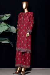 HZ Stitched Co Ords Digital Printed Khaddar Collection'2025-KPT-2584-Maroon