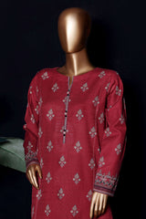 HZ Stitched Co Ords Digital Printed Khaddar Collection'2025-KPT-2584-Maroon