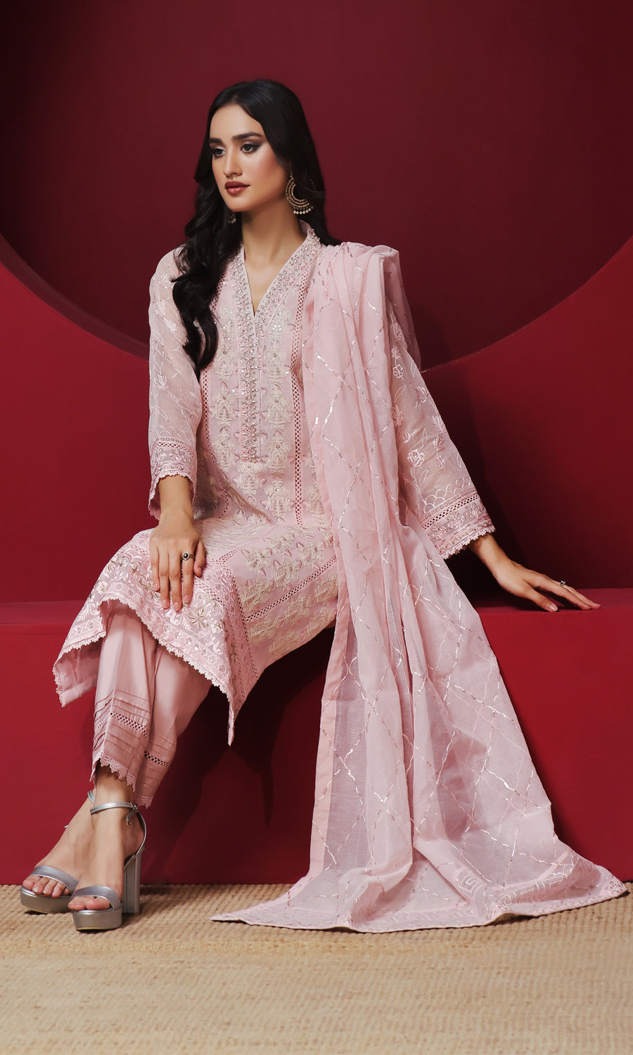 Shamooz Stitched 3 Piece Formals Collection'2025-Daisy Pink SEM-0751