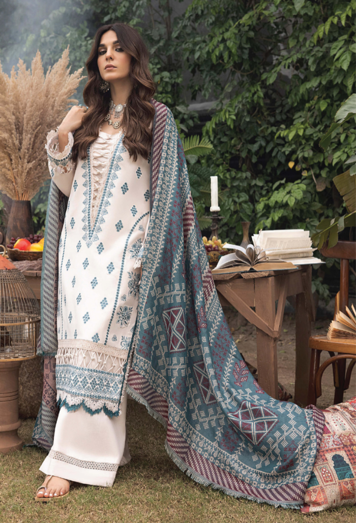 Denara By Humdum Unstitched 3 Piece Winter Shawl Collection'2024