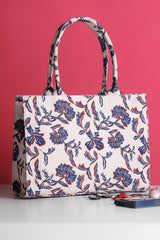 Fineur Canvas Tote Bags Blue Leaf