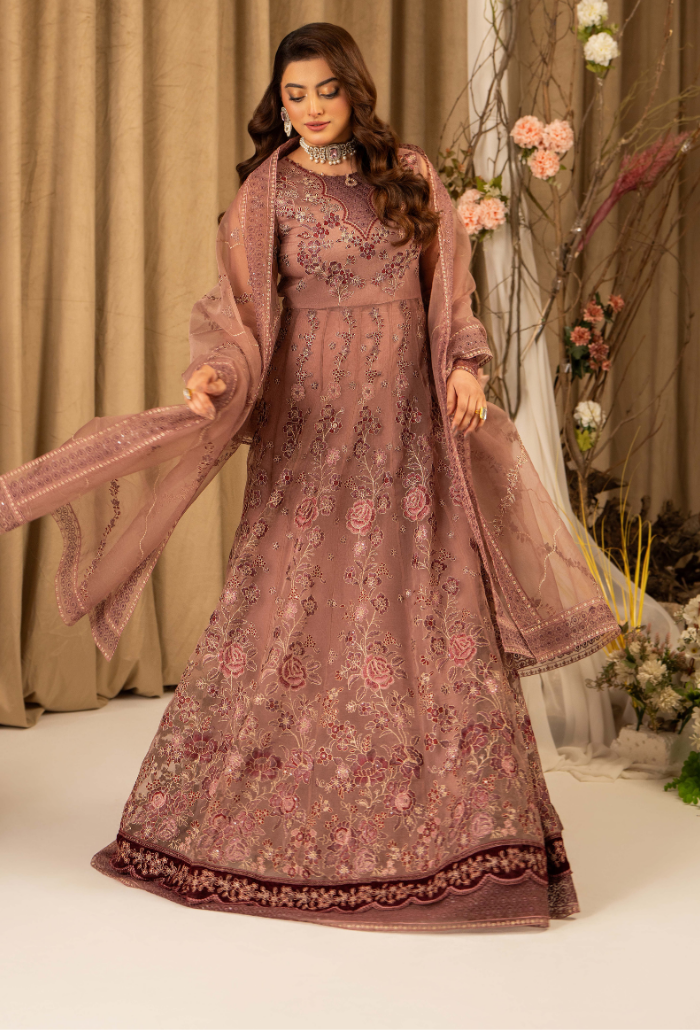 House Of Chiffon By Humdum Unstitched 3 Piece Luxury Formals Collection'2024-D12