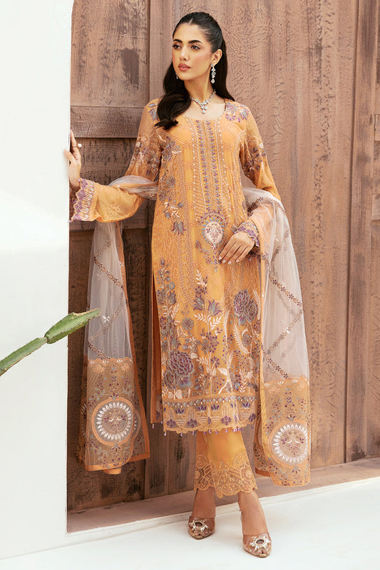 Ramsha Unstitched 3 Piece Luxury Emb Chiffon Vol-26 Collection'2024-F-2603