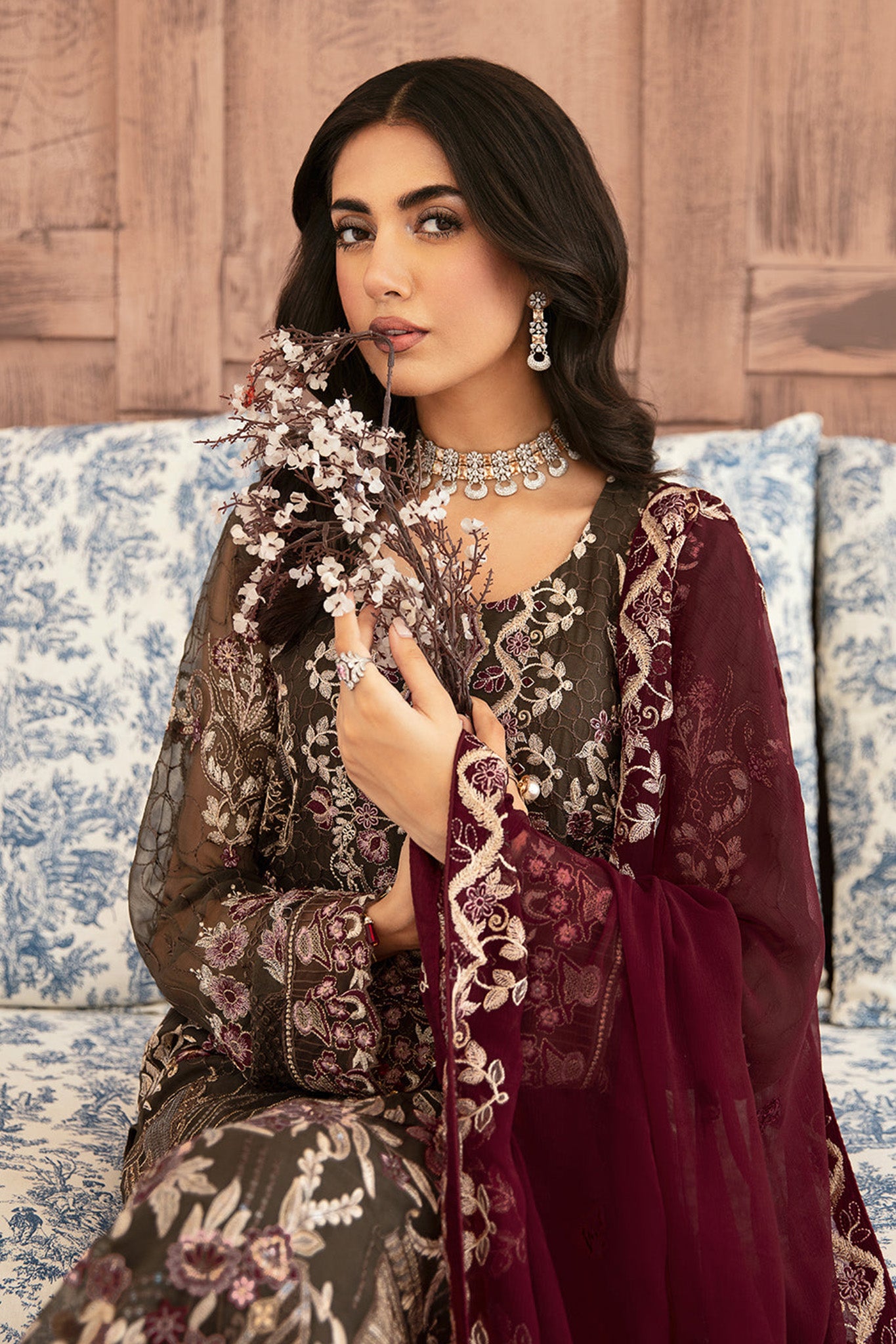 Ramsha Unstitched 3 Piece Luxury Emb Chiffon Vol-26 Collection'2024-F-2604