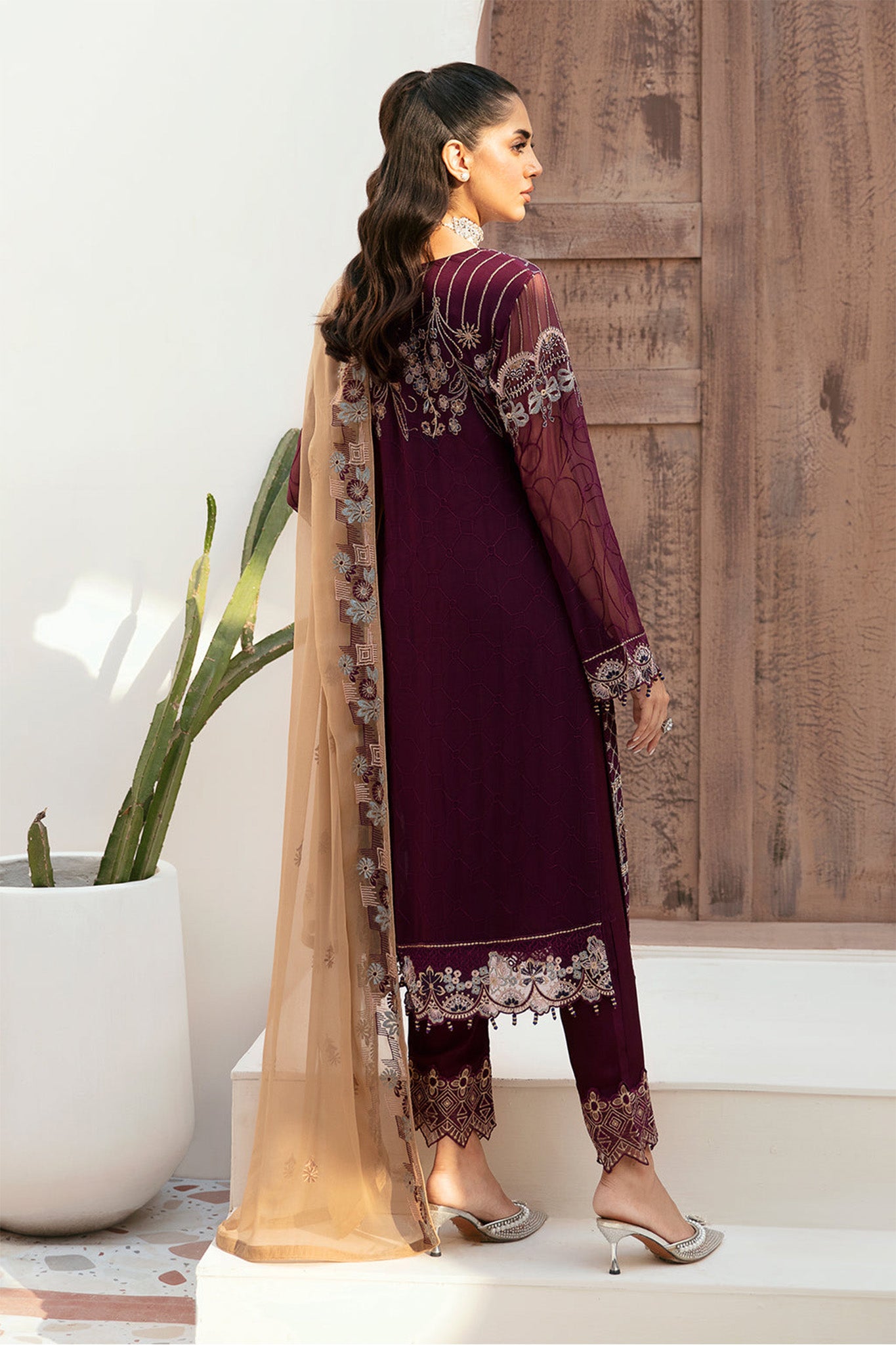 Ramsha Unstitched 3 Piece Luxury Emb Chiffon Vol-26 Collection'2024-F-2608