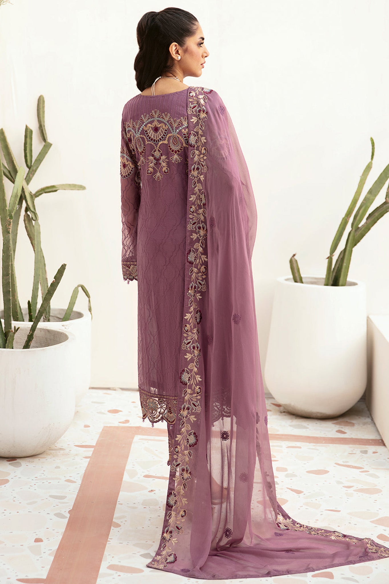 Ramsha Unstitched 3 Piece Luxury Emb Chiffon Vol-26 Collection'2024-F-2610