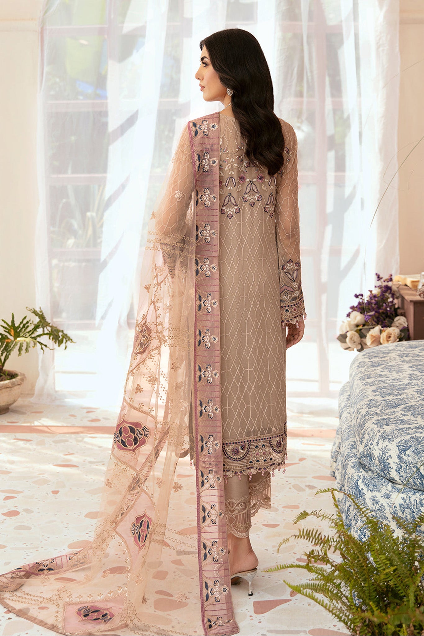 Ramsha Unstitched 3 Piece Luxury Emb Chiffon Vol-26 Collection'2024-F-2611