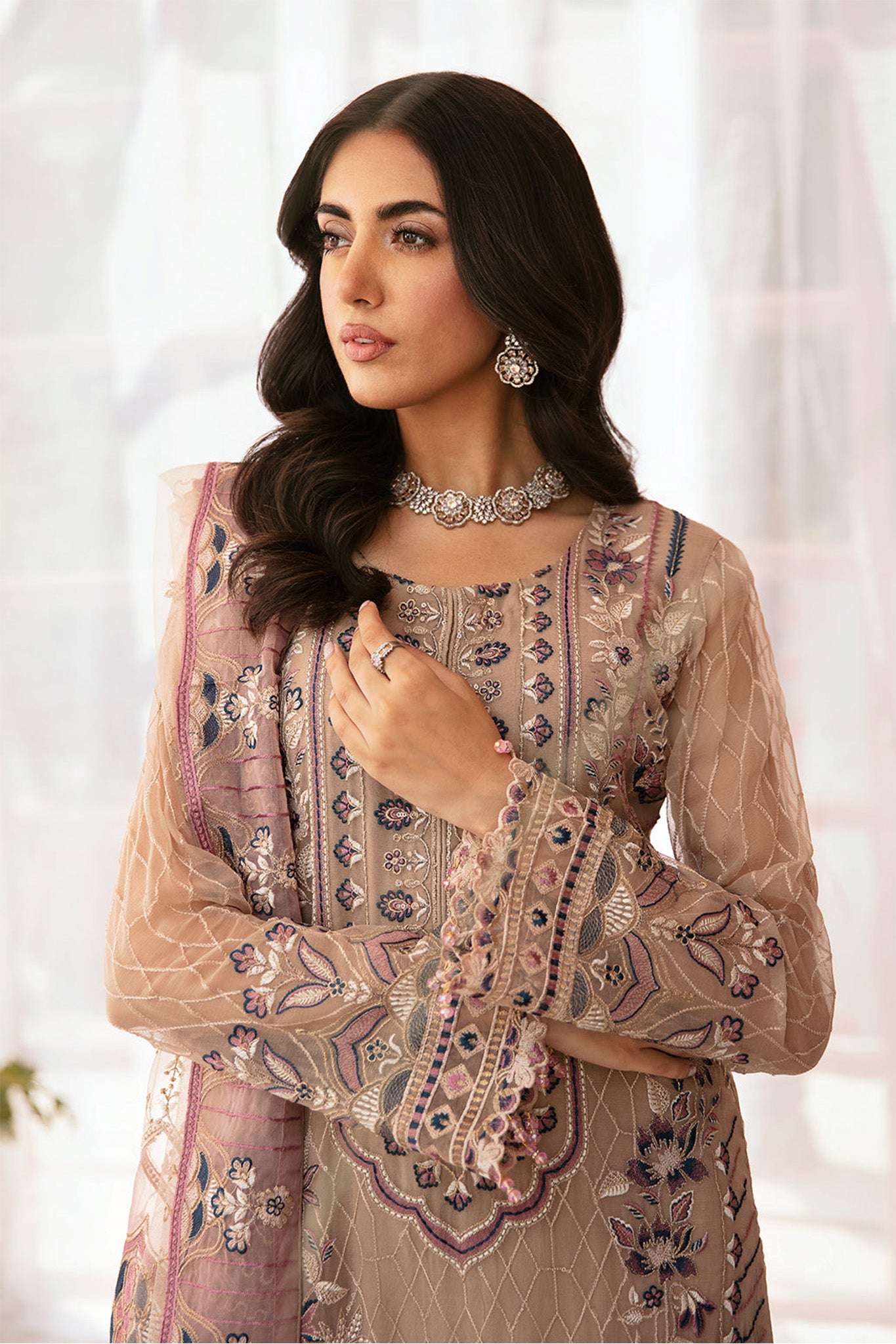 Ramsha Unstitched 3 Piece Luxury Emb Chiffon Vol-26 Collection'2024-F-2611