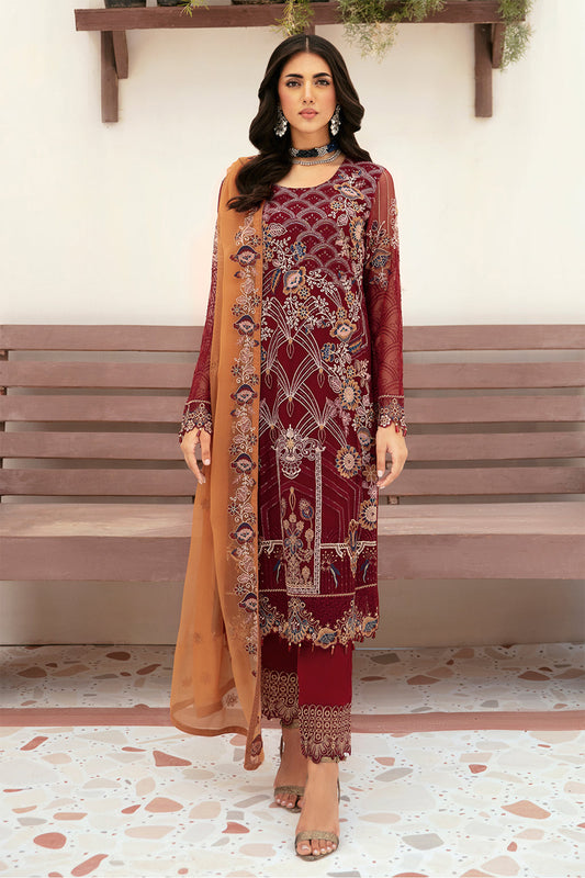 Ramsha Unstitched 3 Piece Luxury Emb Chiffon Vol-26 Collection'2024-F-2612