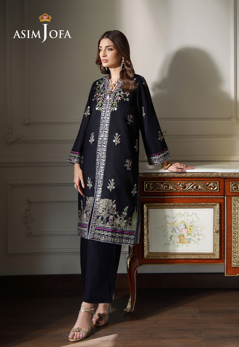 Asim Jofa Velvet Pret 24 Ajvg-11 Embroidered Velvet Stitched 2Pc