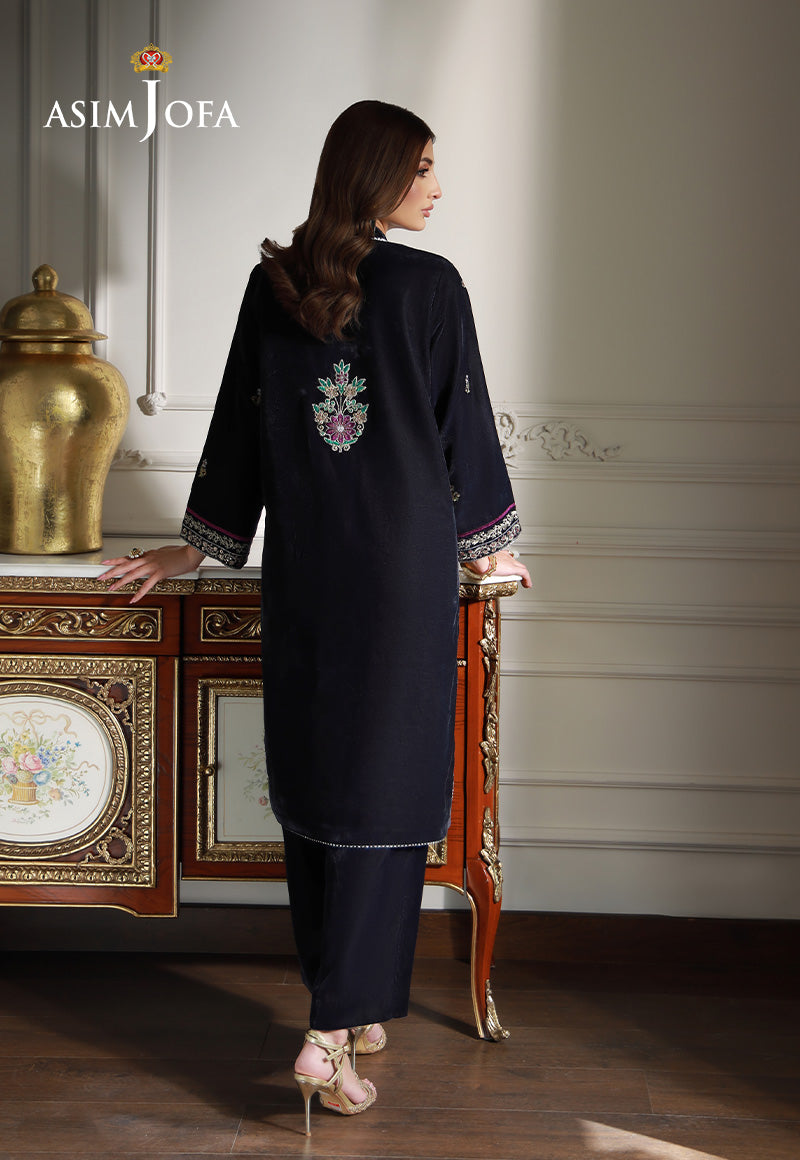 Asim Jofa Velvet Pret 24 Ajvg-11 Embroidered Velvet Stitched 2Pc