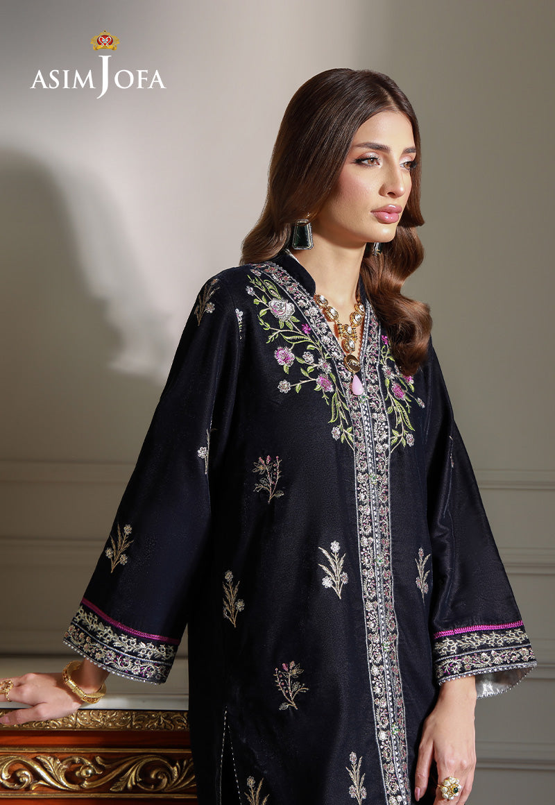 Asim Jofa Velvet Pret 24 Ajvg-11 Embroidered Velvet Stitched 2Pc