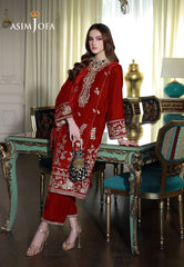 Asim Jofa Velvet Pret 24  Ajvg-08 Embroidered Velvet Stitched 2Pc