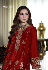 Asim Jofa Velvet Pret 24  Ajvg-08 Embroidered Velvet Stitched 2Pc