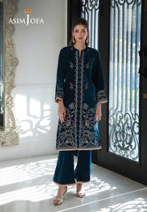 Asim Jofa Velvet Pret 24 Ajvg-09 Embroidered Velvet Stitched 2Pc