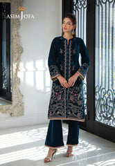 Asim Jofa Velvet Pret 24 Ajvg-09 Embroidered Velvet Stitched 2Pc