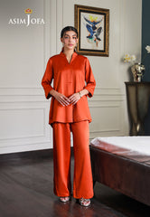 Asim Jofa Lounge Wear Ajlw-08 Satin Silk 2 Pcs