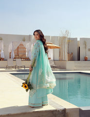 Gulmina Unstitched 3 Piece Luxury Lawn Vol-01 Suit-Azure
