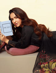 Gulmina Unstitched 3 Piece Luxury Lawn Vol-01 Suit-Black Magic