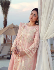 Gulmina Unstitched 3 Piece Luxury Lawn Vol-01 Suit-Pink Lilly