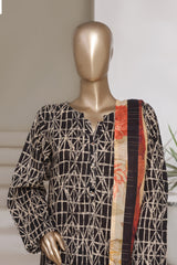 Sada Bahar Stitched 3 Piece Printed Cotton With Farshi Shalwar Vol-02 Collection'2025-FS-273-Black