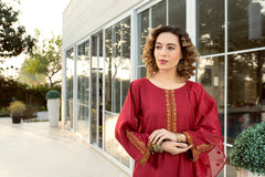 Panache Apparel Stitched Shirt Collection-Maroon Sleek