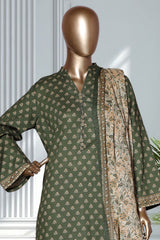 Bin Saeed Stitched 3 Piece Exclusive Printed Lawn Vol-02 Suit-LSM-2743 GREEN