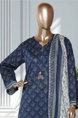 Bin Saeed Stitched 3 Piece Exclusive Printed Lawn Vol-02 Suit-LSM-2746 BLUE