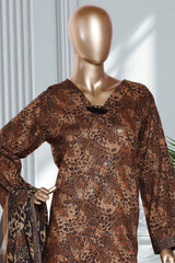 Bin Saeed Stitched 3 Piece Exclusive Printed Lawn Vol-02 Suit-LSM-2767-BROWN