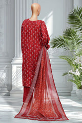 Bin Saeed Stitched 3 Piece Exclusive Printed Lawn Vol-02 Suit-LSM-2769-MAROON