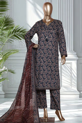 Bin Saeed Stitched 3 Piece Exclusive Printed Lawn Vol-02 Suit-LSM-2774-BLUE
