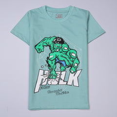 Kjunction Boys Half Sleeves-Printed T-Shirt (Hulk)