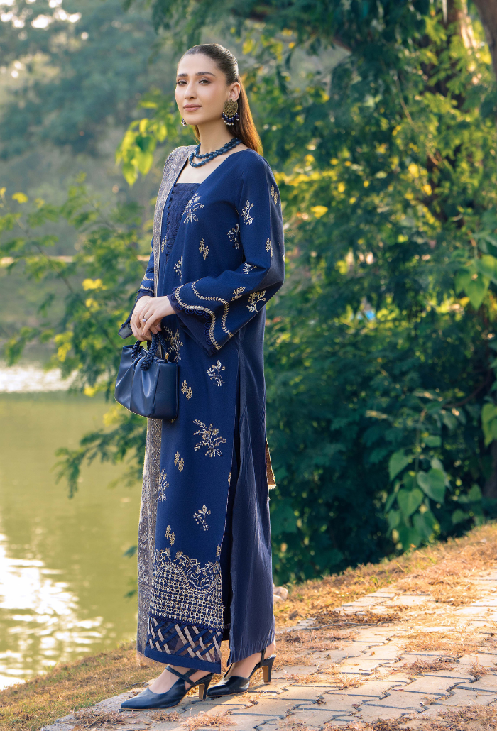 Onora By Humdum Unstitched 3 Piece Emb Khaddar Winter Collection'2024