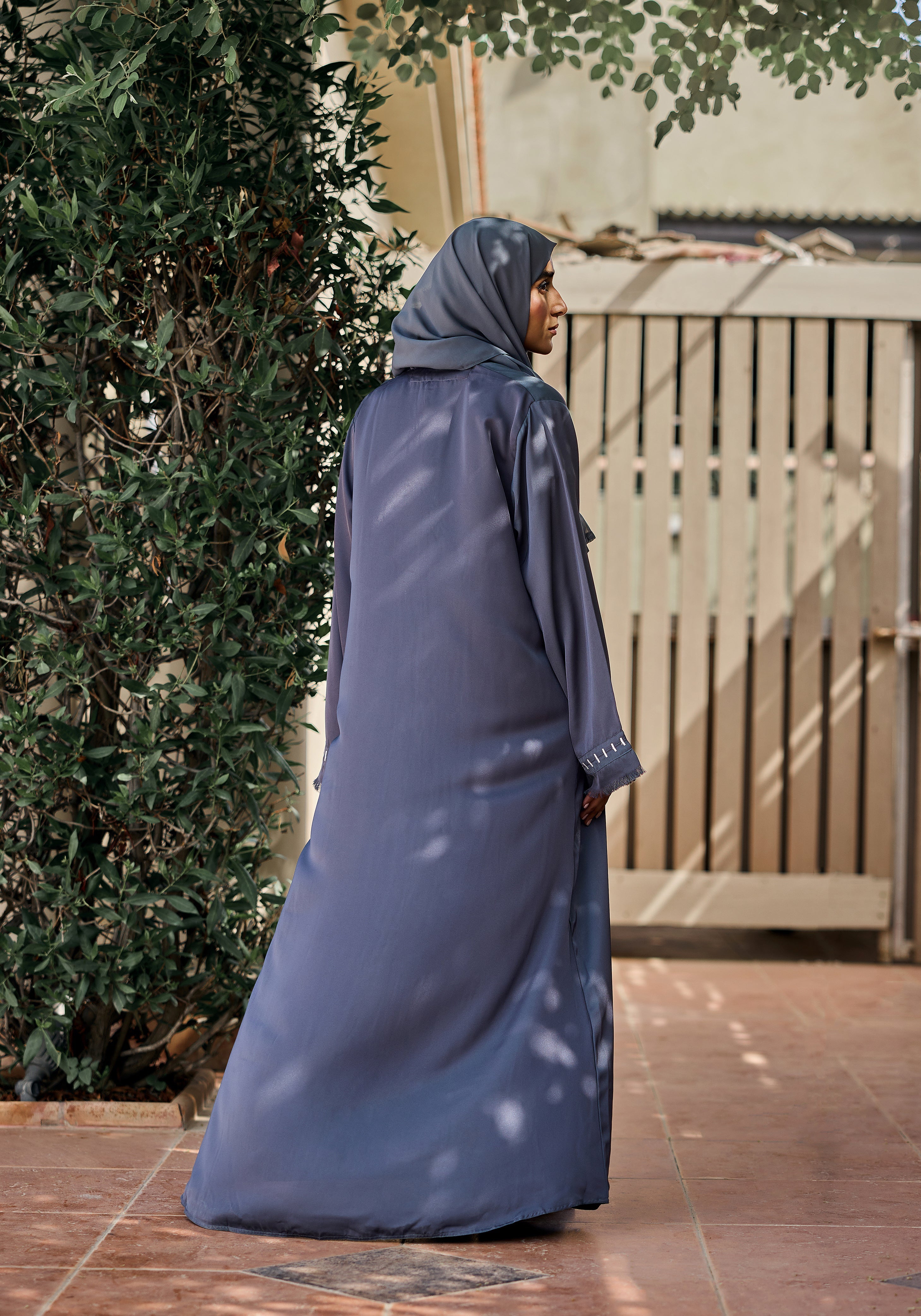 Abaya.Pk Grey Batek Abaya | Velora